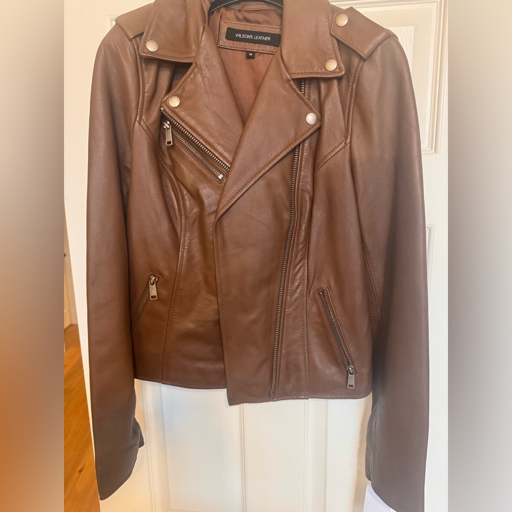100% Leather Classic Brown Moto Jacket
